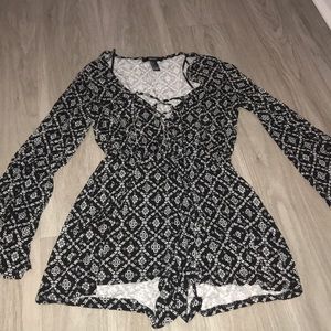 A black and white flowy romper!